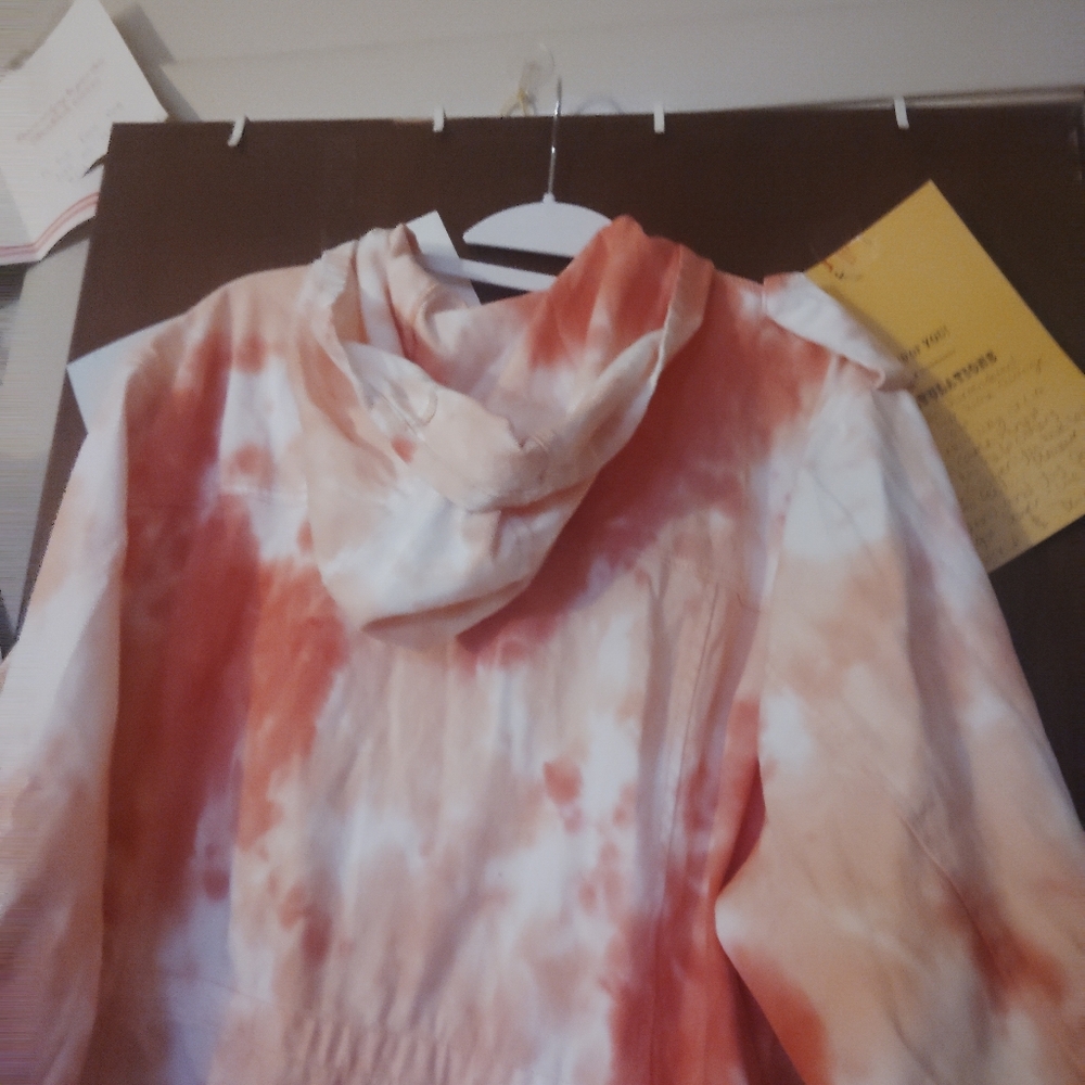 TORRID Tie Dye Pink Twill Hooded Jacket - 3XL - Picture 8 of 10